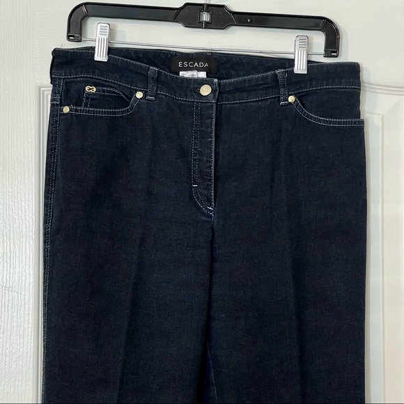 Vintage ESCADA Dark Wash Blue Jeans. High-Rise Mom Jeans. Size 40/US 10/Medium - Picture 3 of 14